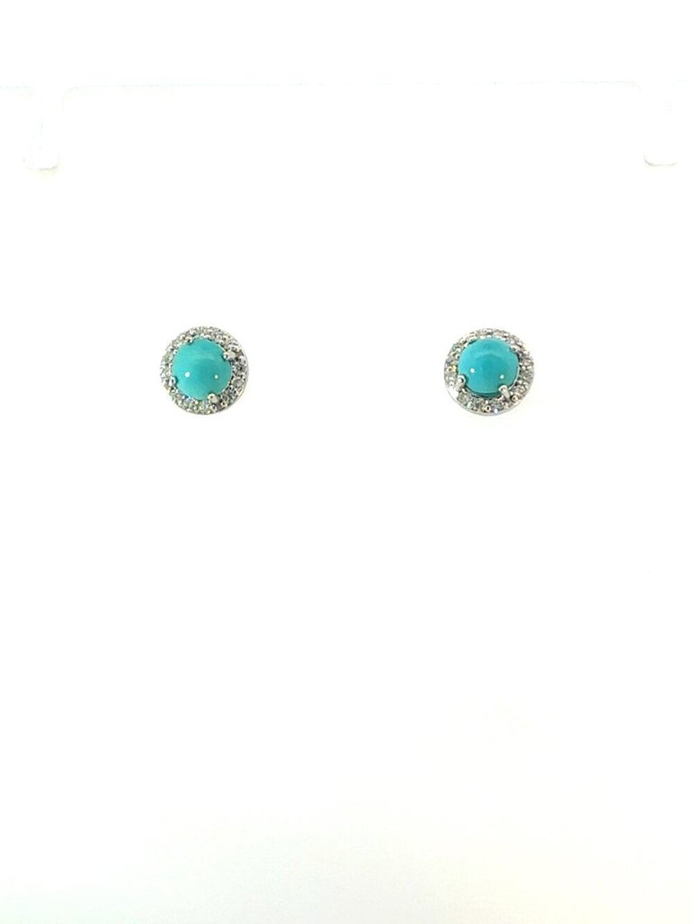Natural Turquoise Diamond Earrings 14k Gold 1.36 TCW Certified 217837